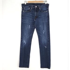 Levi's 513 Men's Slim Straight Distressed Denim Blue Jeans Size W32 L32